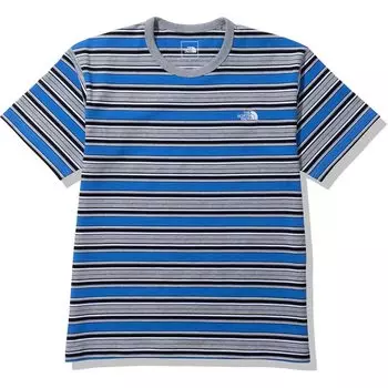 The North Face Short Sleeve UV Organic Supersonic Blue Men s Multi-Border Tee, Protection, Cotton,