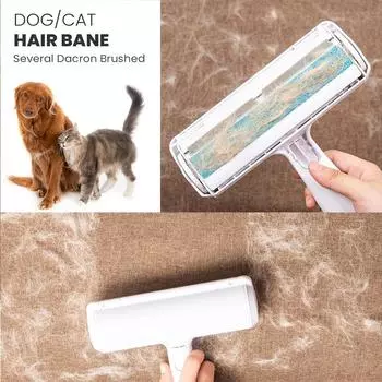 The Pet Hair Remover Features A Reusable Fuzzy Roller With A Self-Cleaning Base Making It Easy To Remove Cat And Dog Hair From синий
