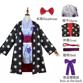 The Piece King Ghost Island Chapter Dark Pattern Robin Kimono Cos Costume Anime Anime Nicole Robin Cosplay Costume L