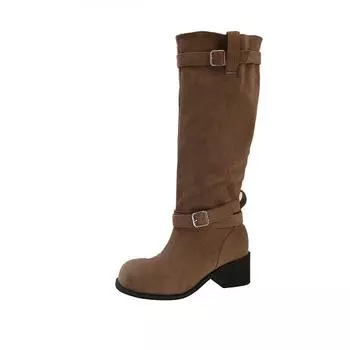 The popular follow-up shows that the women s boots are thick and high, and the new western cowboy boots in autumn and winter are piled up with thin 35