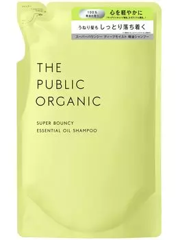 The Public Organic Shampoo Refill 400 мл Amino Acid Aroma Essential Oil Hair Care Сделано в Японии [Super Bouncy] Без силикона