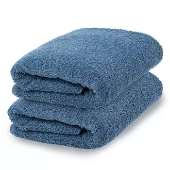 the right Iris Plaza Slim Bath Towel Face Towel Set of 2 Dark Navy Width 34 x 120 cm Mid size between bath and face This one piece can be used in both