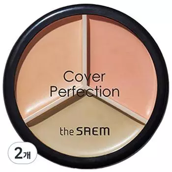 The Saem Cover Perfection Triple Pot Concealer, 01 Correct Beige, 2 pcs.