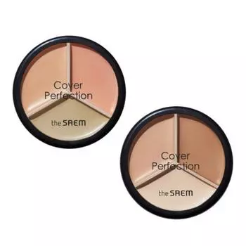 The Saem Консилер Cover Perfection Triple Pot, Correct Beige, 1 шт.
