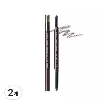 The Saem Eco Soul Pencil & Powder Dual Eyebrow Auto Pencil 0.3g, 02 dark brown, 2 pcs.