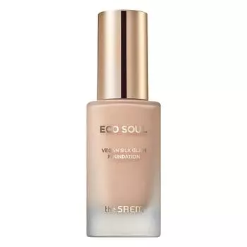 The Saem Тональная основа Eco Soul Vegan Silk Glam Foundation 30 мл, 1 упаковка, 21 светло-бежевый