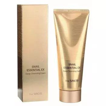 The Saem Gold Snail Essential Ex Deep Cleansing Foam 150 мл, Питательная, Увлажняющая, Корейская косметика, Kbeauty, образец