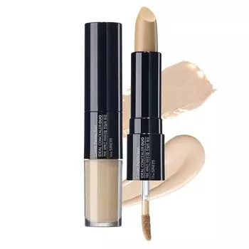 The Saem Japan Official Cover Perfection Ideal Concealer Duo 01 Прозрачный бежевый 4,5 г(жидкость)+4.2г(придерживаться) 0127