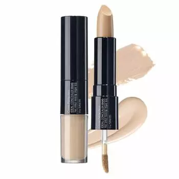 The Saem Japan Official Cover Perfection Ideal Concealer Duo 01 Прозрачный бежевый 4,5 г(жидкость)+4.2г(придерживаться) 0127