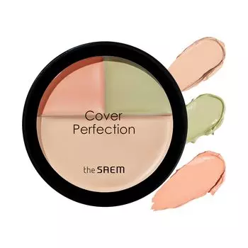 The Saem Japan Official Cover Perfection Triple Foundation Balm Natural Beige with Dual Brush 1120 1.5