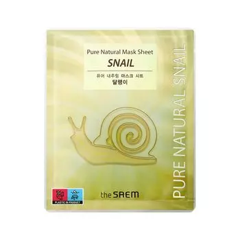 The Saem Japan Official Pure Natural Mask Sheet Snail 0070 1 Piece Face Pack Face Mask Beauty Mask Korean Cosmetics