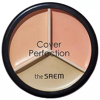 The Saem Консилер Cover Perfection Triple Pot, оттенок 01 Correct Beige, 1 шт.