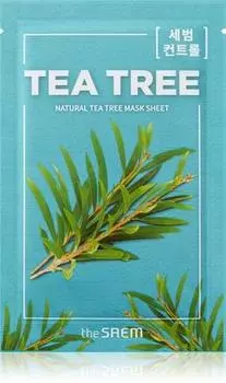 The Saem Natural Mask Sheet Tea Tree Masque Tissu Purifiant Et Rafrachissant TU прозрачный