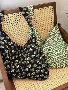 The same floral bag, thin cotton bag, large-capacity retro shoulder messenger bag, literary underarm bag.