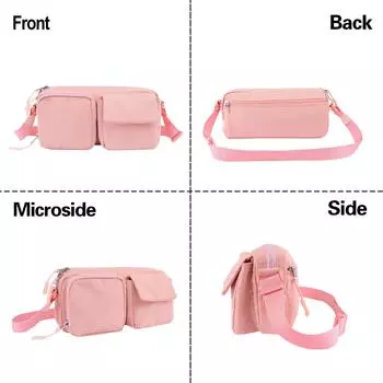 The same messenger bag, multi-pocket design, underarm bag, multi-functional casual shoulder bag. 25.5*7*15.5cm серый