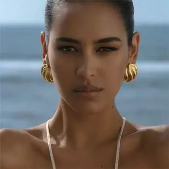 The same stainless steel earrings, earrings, niche high-end geometric square titanium steel studs.