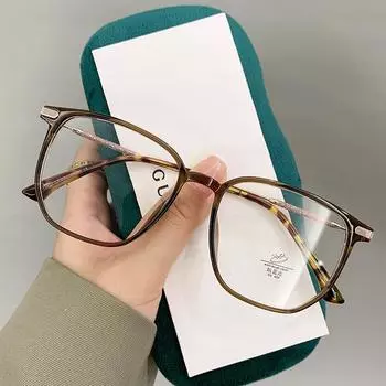 The Same Tr90 Glasses Frame Women S Plain Polygon Flash Diamond Anti-Blue Light Literary Retro Glasses Frame