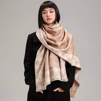 The Scarf Is Girly, Simple, Camellia Print, Soft And Breathable On Both Sides, And Has A Sense Of Luxury 185cm коричневый