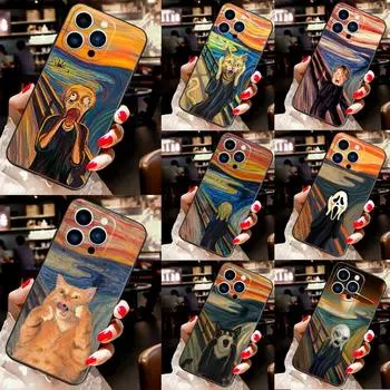 Защитный чехол Scream Skrik Painting Funny Art для iPhone 11 14 12 13 Pro Max Mini X XR XS Max 7 8 Plus SE 2020 iPhone 7