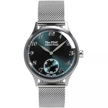 [The Stack] Часы STAC, сделанные в Японии, отечественные, 36 мм, классические, мужские, женские, унисекс, сине-зеленый, с ремешком из нержавеющей стали ST-AR002