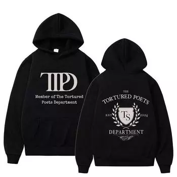 Толстовки Tortured Poets Department, хип-хоп, уличная одежда, толстовка с капюшоном, унисекс, женские, большие толстовки с капюшоном Harajuku с длинным рукавом L