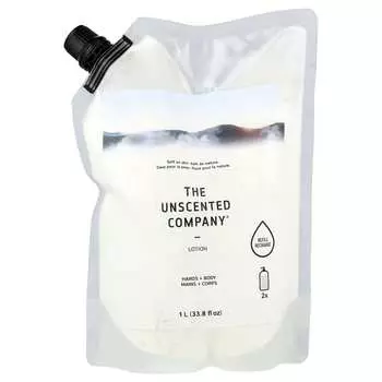 The Unscented Company, Лосьон, Руки + Тело, Сменный блок, Без запаха, 1 л (33,8 жидких унций)