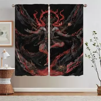 Thea Toffee Blackout Curtain for Living Room Decoration Bathroom Curtains 2 Pcs Set Kitchen Curtains on Offer Free Shipping the W50xH70cmx2pcs-CL