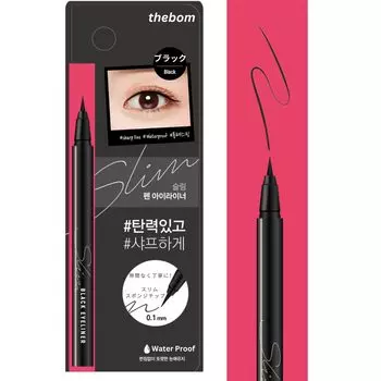 thebom Slim Liquid Liner Waterproof Eyeliner Korean Cosmetics (Black 1ea)