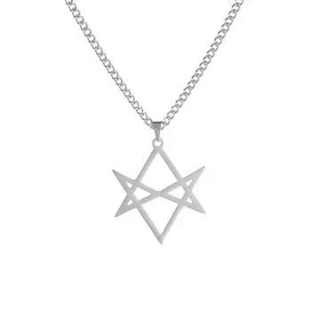 Thelema Unicursal гексаграмма символ ожерелье из нержавеющей стали для мужчин Винтаж Религия талисман амулет ювелирные изделия 60cm
