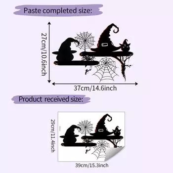 Theme Spider Halloween Web Wizard Hat Pattern Home Wall Decoration Sticker
