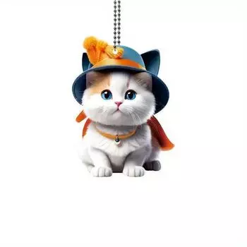 Themed Fun Cartoon 2d Acrylic Cat Hanging Decoration For Eyecatching Interiors Car