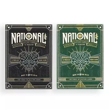 Theory11 Национальные игральные карты Зеленая/черная велосипедная колода Карточные игры Волшебные трюки зелёный