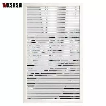 Thermal-Insulating Stripe Glass Film, Static Cling, Frosted Privacy Protection, Explosion-Proof, Reusable, Home Decoration 30x100cm