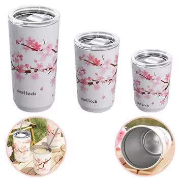 Thermal Mug Stainless Steel Protable Sakura Vacuum Flask Insulated Water Cup with Lid Travel Water Iced Bottle Kitchen Tools 300ml