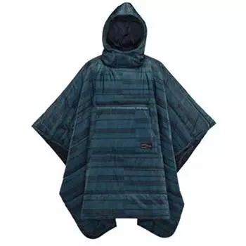 THERMAREST Outdoor Cold Protection Blanket Honcho Poncho Blue Print Japanese 30124 [Оригинальный продукт]