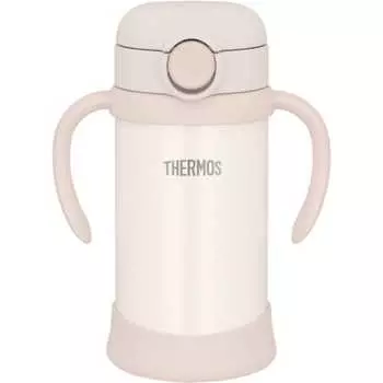 thermos baby straw mug with spout and packing in one 350ml beige for cold storage fjt-350 be