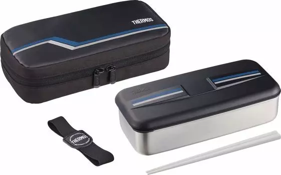 Термос Bento Box из нержавеющей стали Fresh Lunch Box 700 мл Line Black DSD-704 L-BK