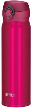 Thermos Бутылка для воды с вакуумной изоляцией, мобильная кружка, открытая, гранатово-красная, GR [One-Touch Type] 0,6 л JNL-602