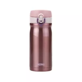 Thermos Бутылка для воды с вакуумной изоляцией, мобильная кружка, открытая, розовая P [One-Touch Type] 0,35 л JMY-351