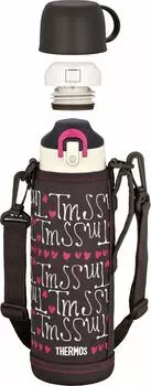 Thermos Бутылка для воды с вакуумной изоляцией Шоколадное сердце 2-х сторонняя 1.0L/1.03L FHO-1001WF CH-H
