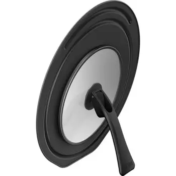 Thermos Folding Stand Type Frying Pan Lid Compatible with 26/28cm Black KLD-001 BK