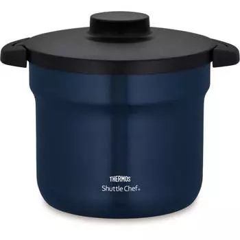 Thermos Vacuum Heat Insulation Cooker Shuttle Chef 4.3L (For 4 to 6 People) Navy Cera Protect Coat KBJ-4502 NVY
