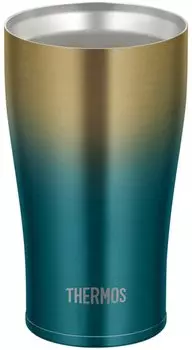 Thermos Vacuum Insulated Blue Day Birthday Gift Tumbler, 0.34L, Gold, JDE-341LTD BLGD, Father s Gift, Beer, Men s, Women s,