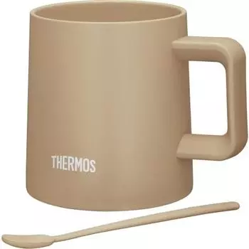 Thermos Vacuum Insulated Mug, 350ml, Cafe Latte, Dishwasher Safe, Ceramic Processed Inside to Prevent Dirt, Coffee Cup with Stirrer JDZ-350 CL