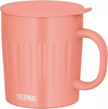 Thermos Vacuum Insulated Mug 550ml Coral Pink Embossed Large Capacity Model Dishwasher Safe CP JTA-550 коралл розовый