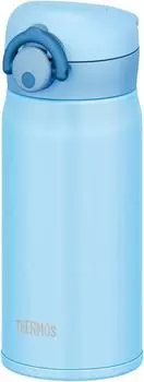 Thermos Vacuum Insulated Portable Mug with Light LB One-Touch Opening, 350ml, Blue, JNR-350
