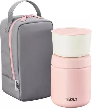 Thermos Vacuum Insulated Soup Lunch Set 300ml Pink Gray JBY-551 P-GY
