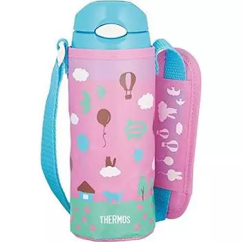 Thermos Vacuum Insulated Straw Bottle [One Touch] 400ml Light Pink FHL-401F LP