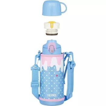 Thermos Water Bottle, Vacuum Insulated 2-Way Bottle, 0.8L/0.83L, Blue Pink, Direct Drinking, Includes Cup, For Children, Going to Kindergarten or Scho