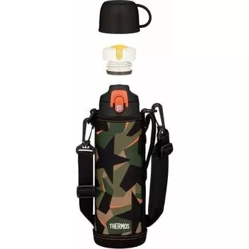 Thermos Water Bottle Vacuum Insulated 2-Way Bottle 1.0L/1.03L Green Camouflage FJJ-1000WF GR-C